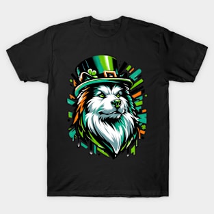 Icelandic Sheepdog Revels in Saint Patrick's Day Joy T-Shirt